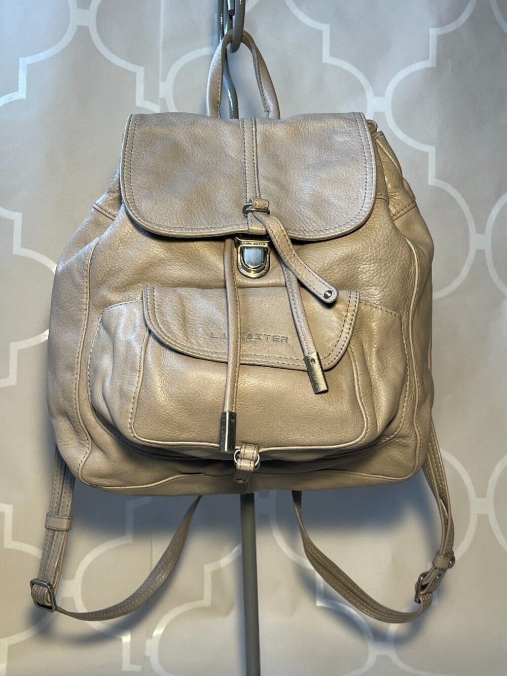 Lancaster Paris Leather Backpack | Made in France | Genuine Leather